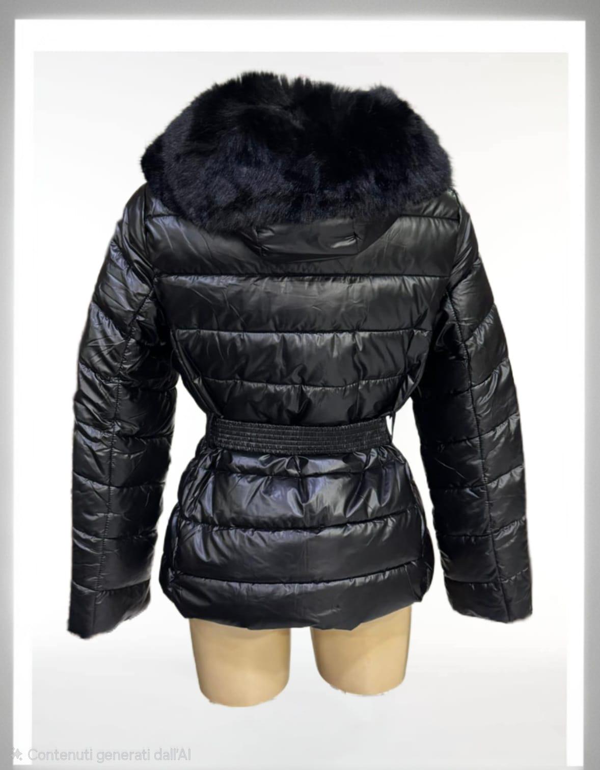 Piumino con pelliccia removibile