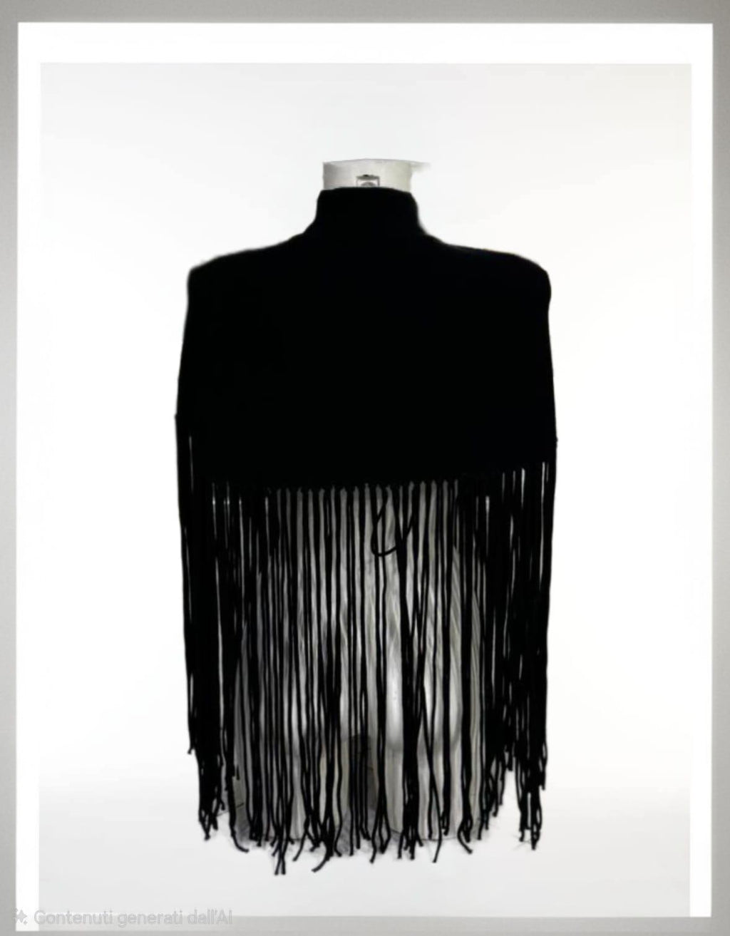 Mantella con frange nera