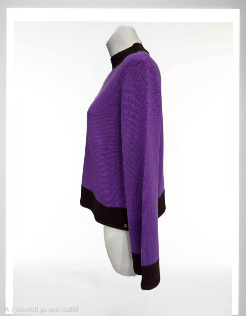 Maglia viola con bordo marrone