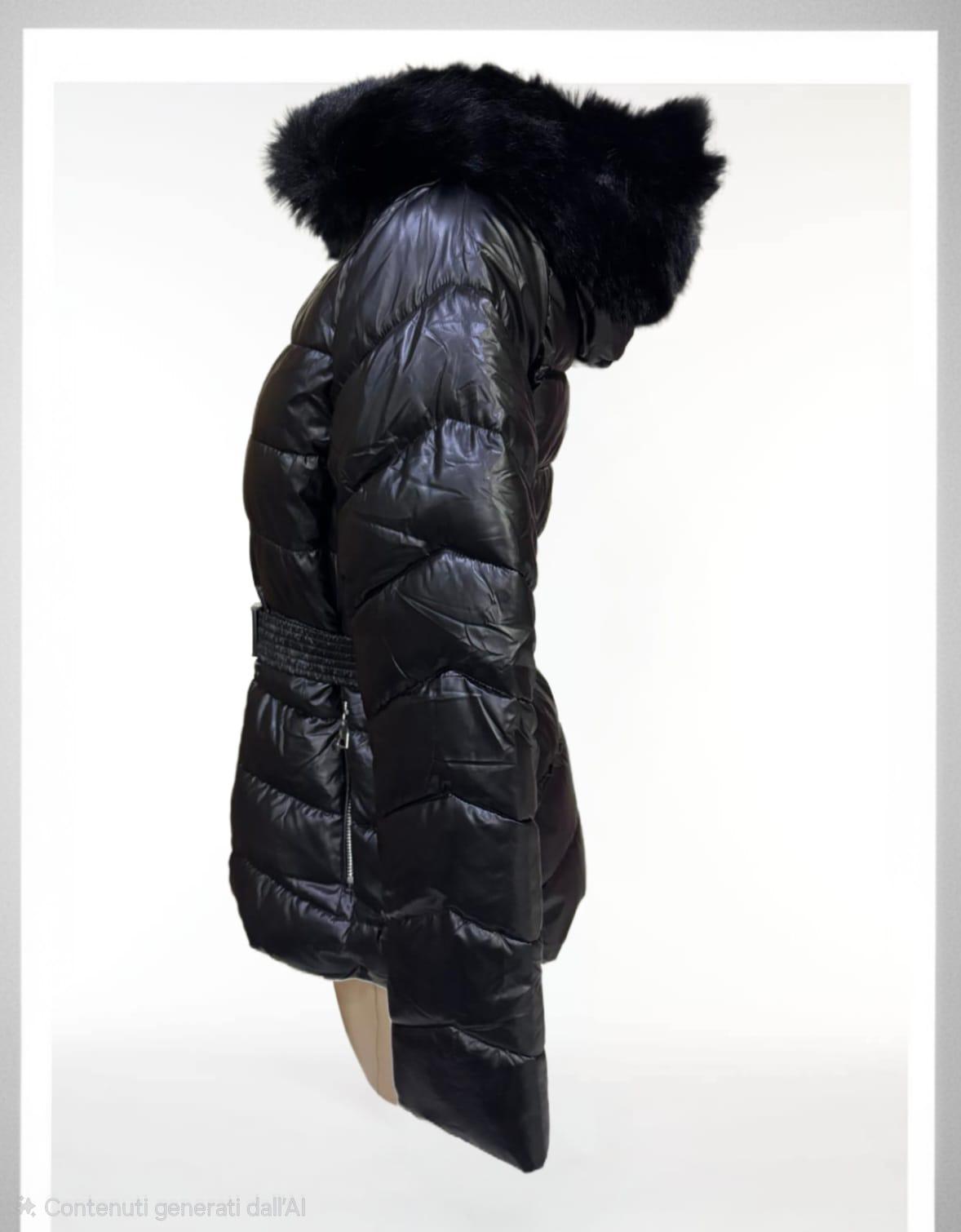 Piumino con pelliccia removibile