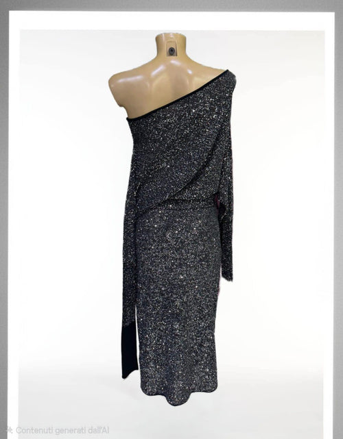 Abito lungo micro paillettes elasticizzato