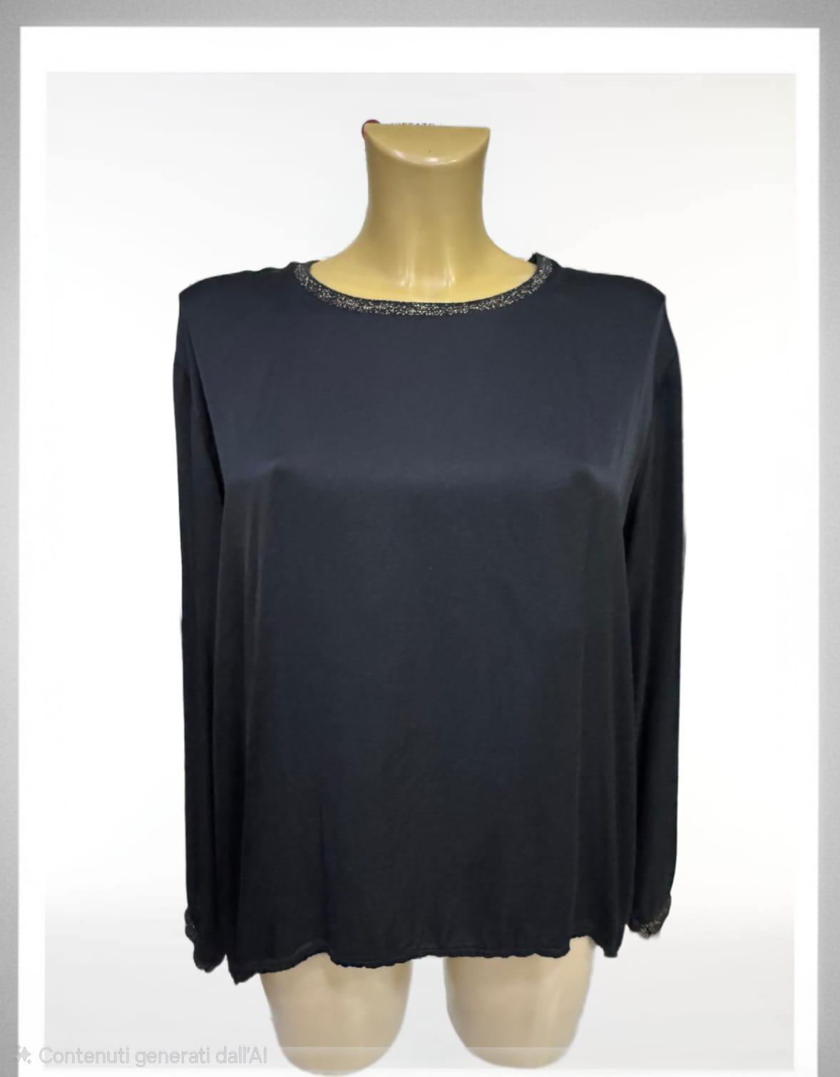 Camicia nera con bordino dorato