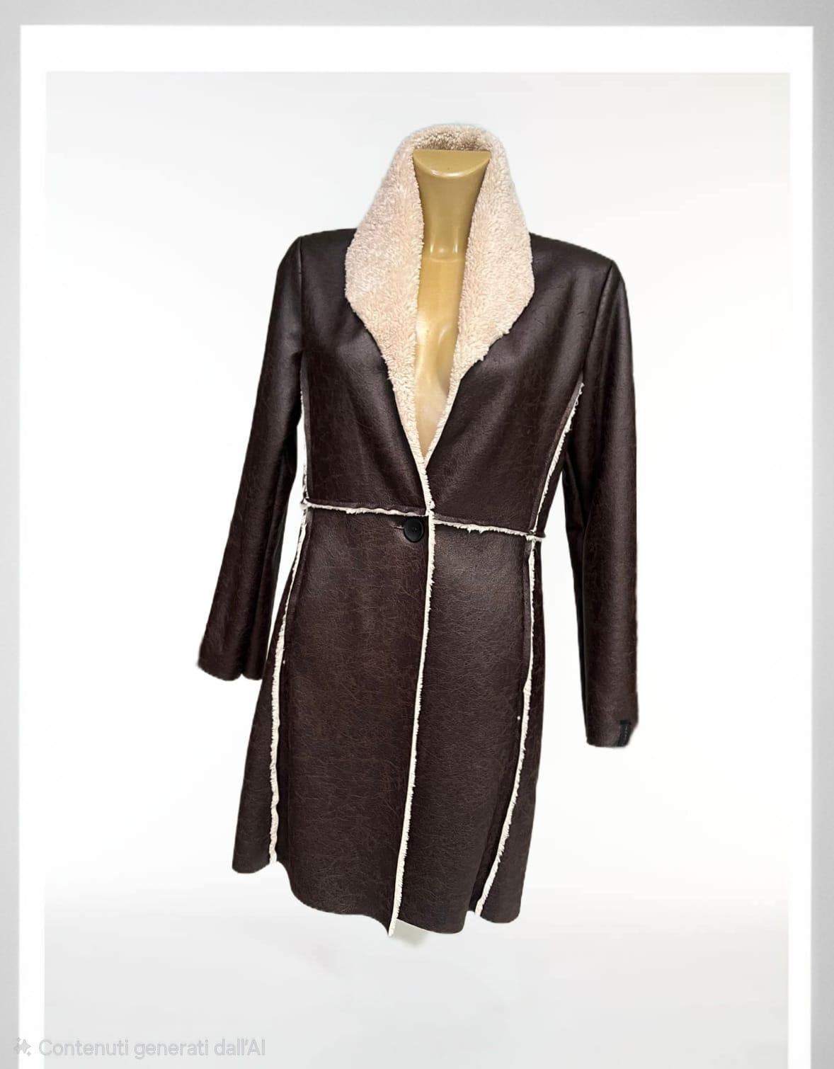 Giubbotto esterno ecopelle interno eco pelliccia