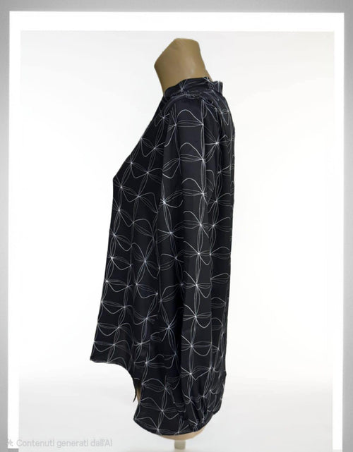 Camicia base nera fantasia con il bianco