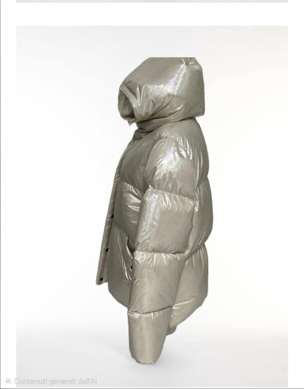 Piumino con cappuccio in piuma d'oca
