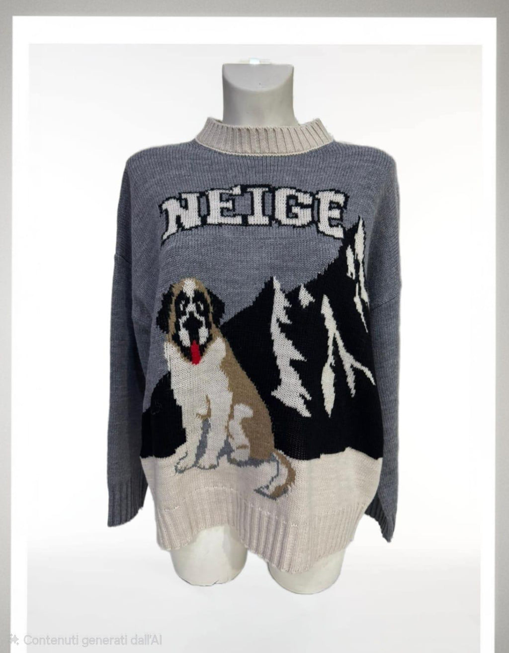 Maglia grigia e beige