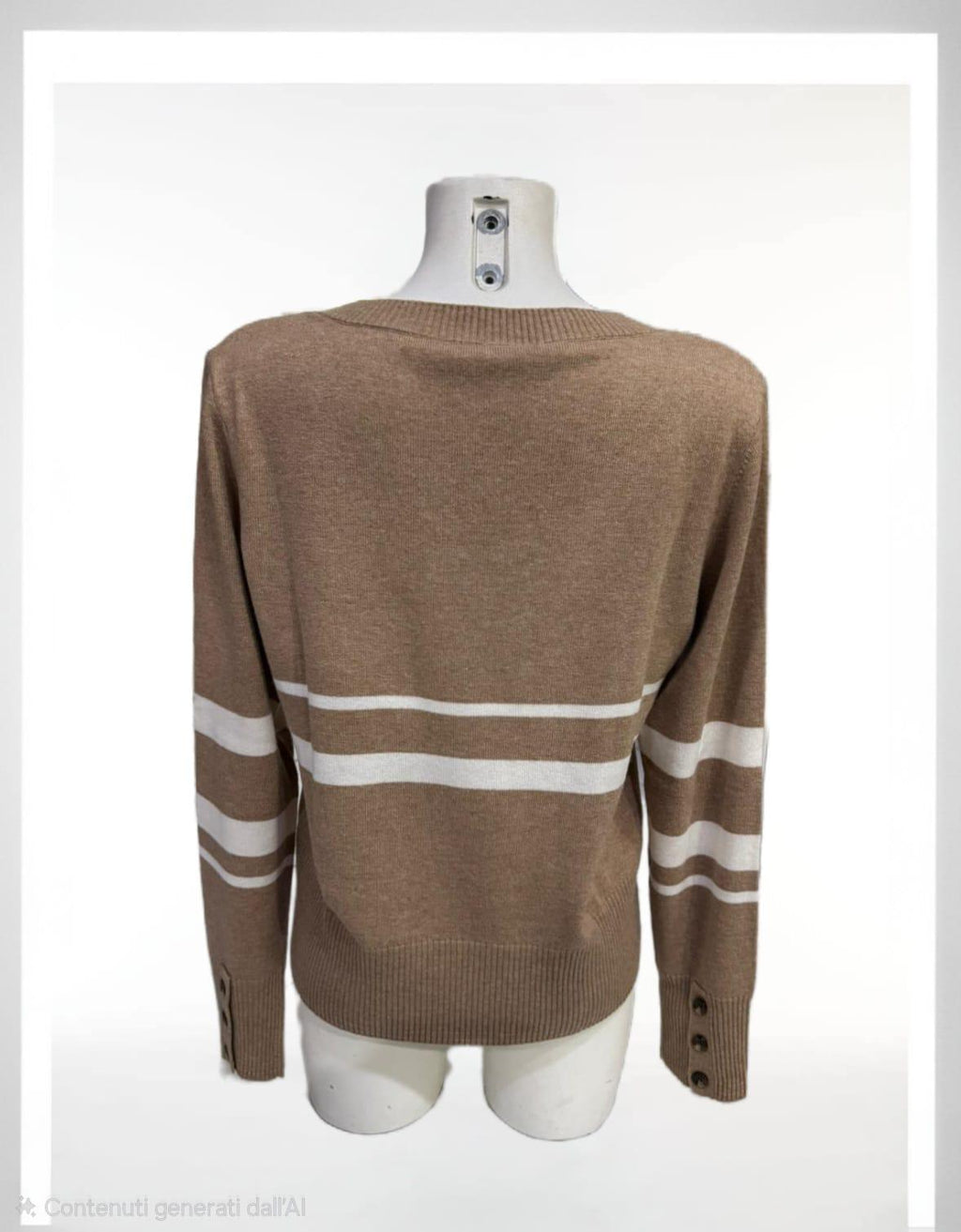 Maglia beige righe bianche