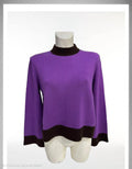 Maglia viola con bordo marrone