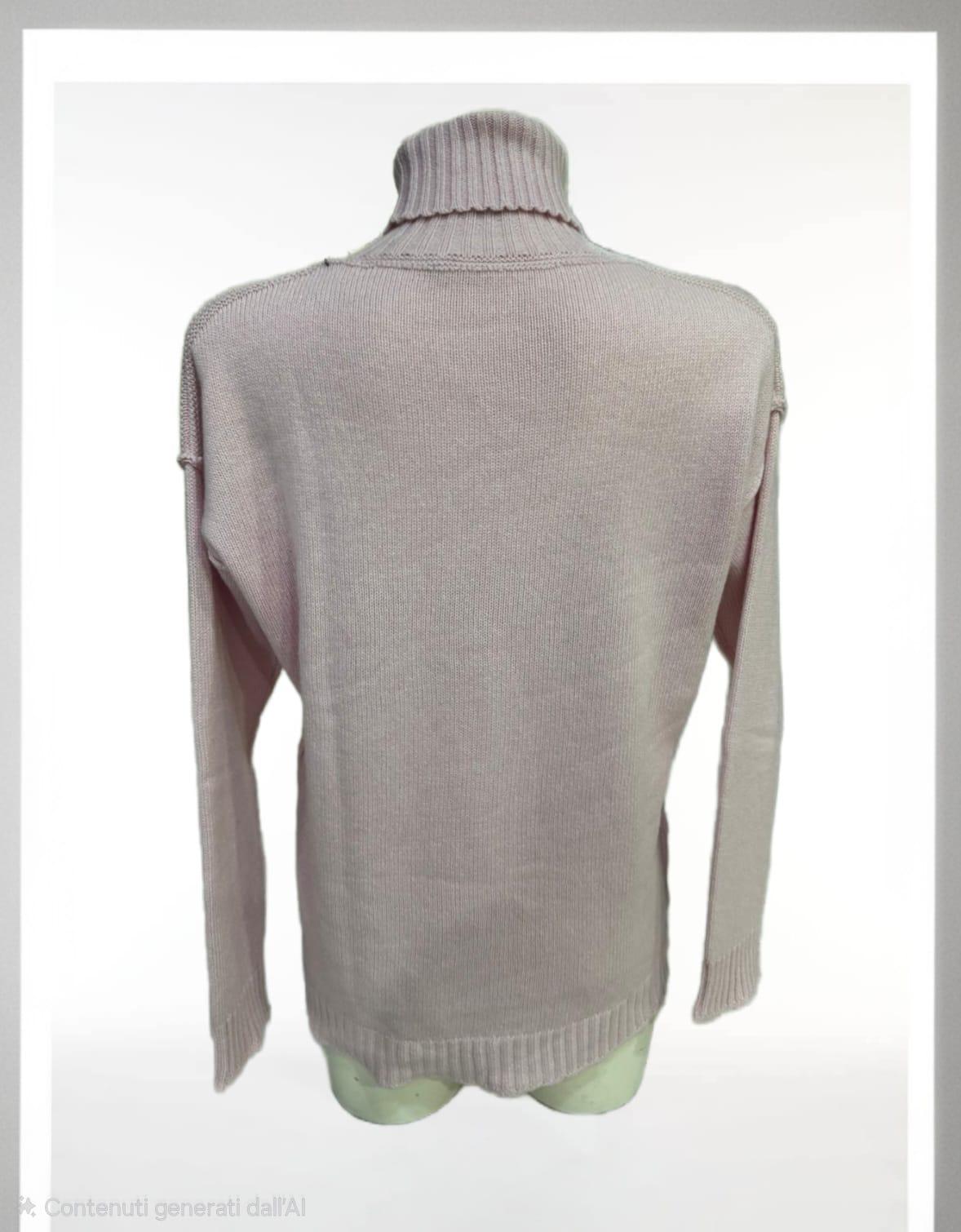 Maglia collo alto 100% cashmere