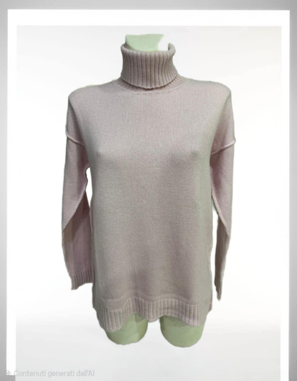 Maglia collo alto 100% cashmere