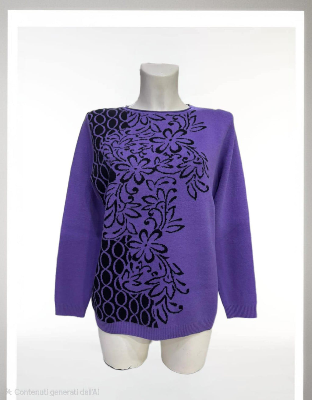 Maglia viola con fantasia nera