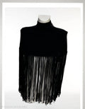 Mantella con frange nera