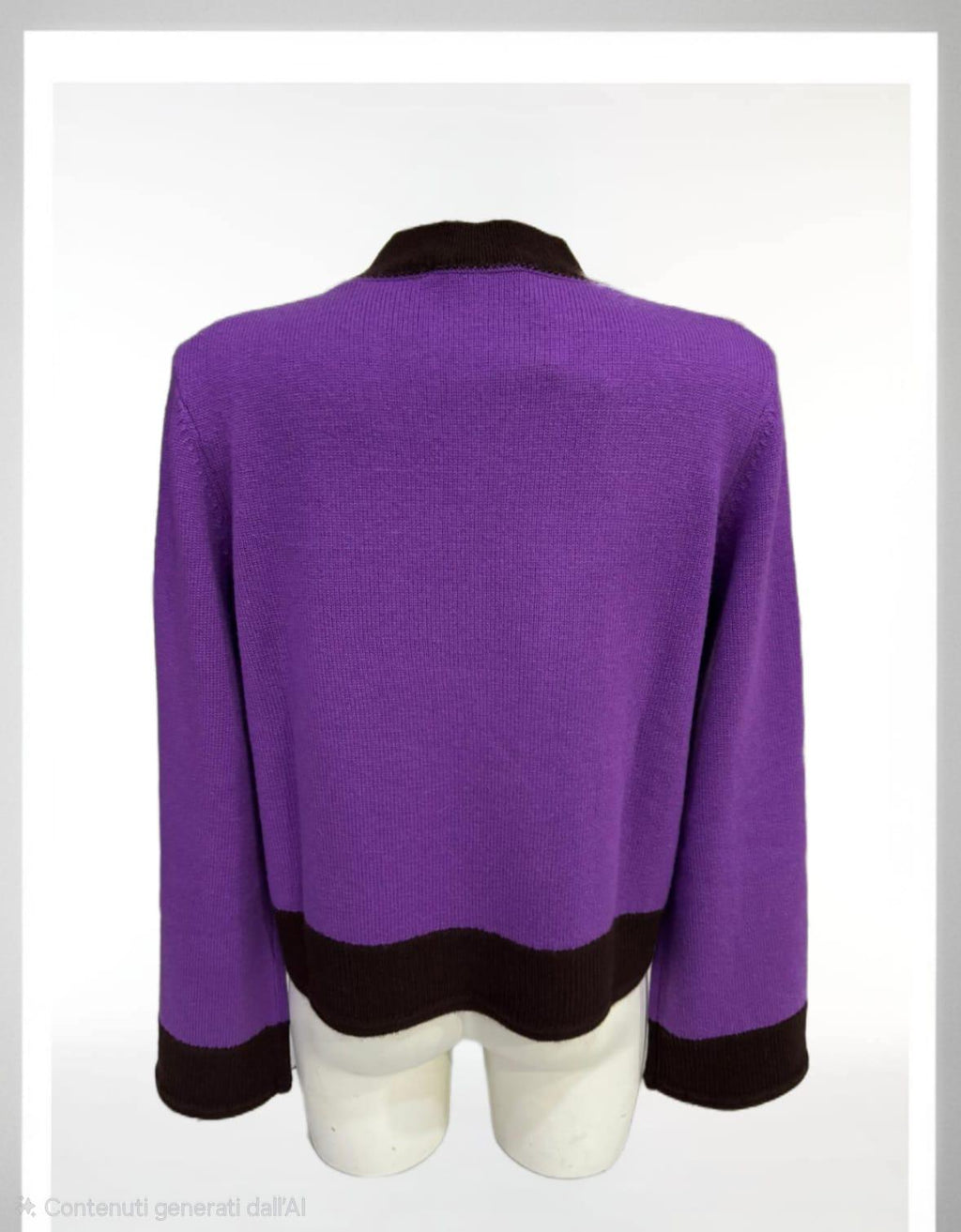 Maglia viola con bordo marrone