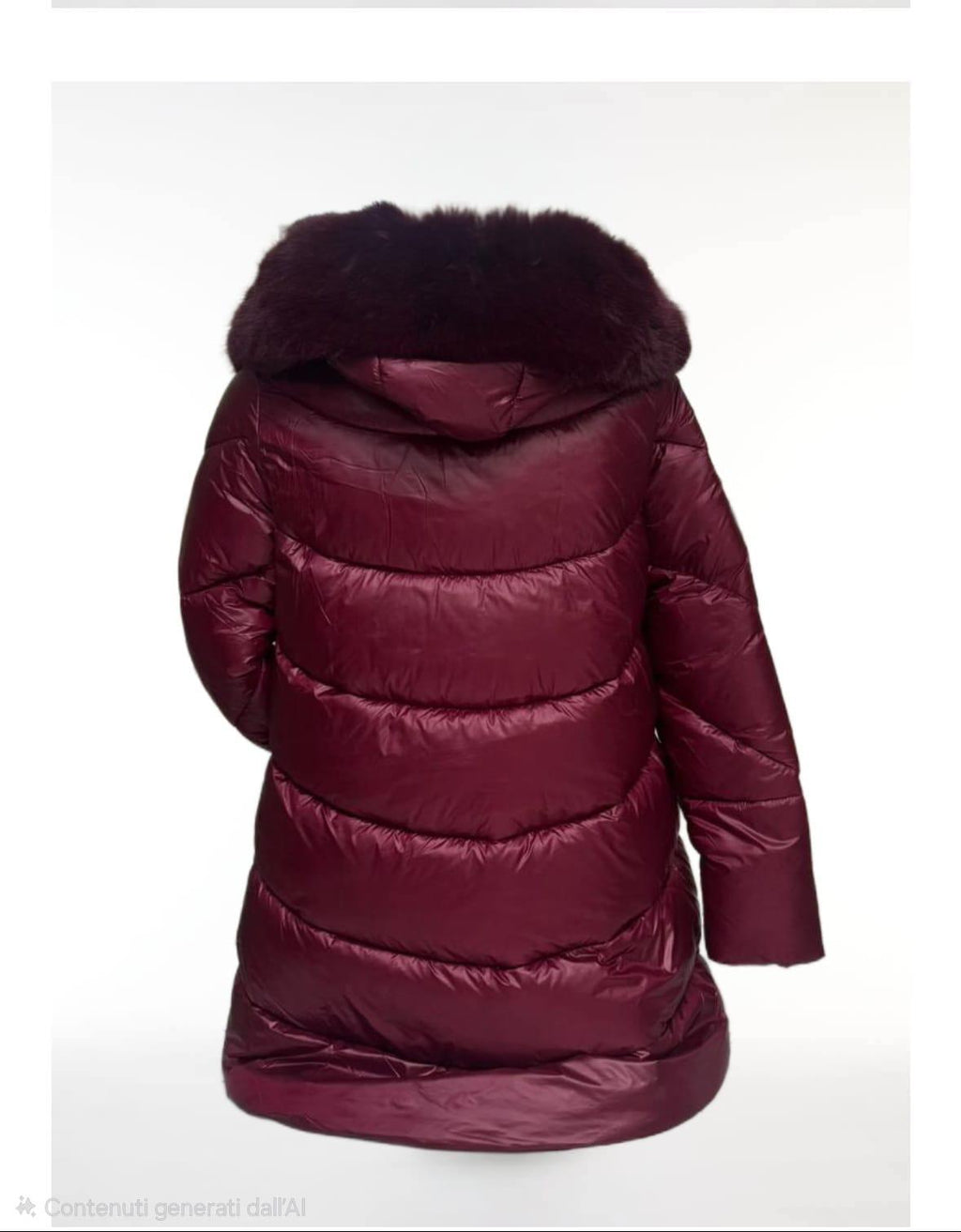 Piumino poliestere con cappuccio eco pelliccia