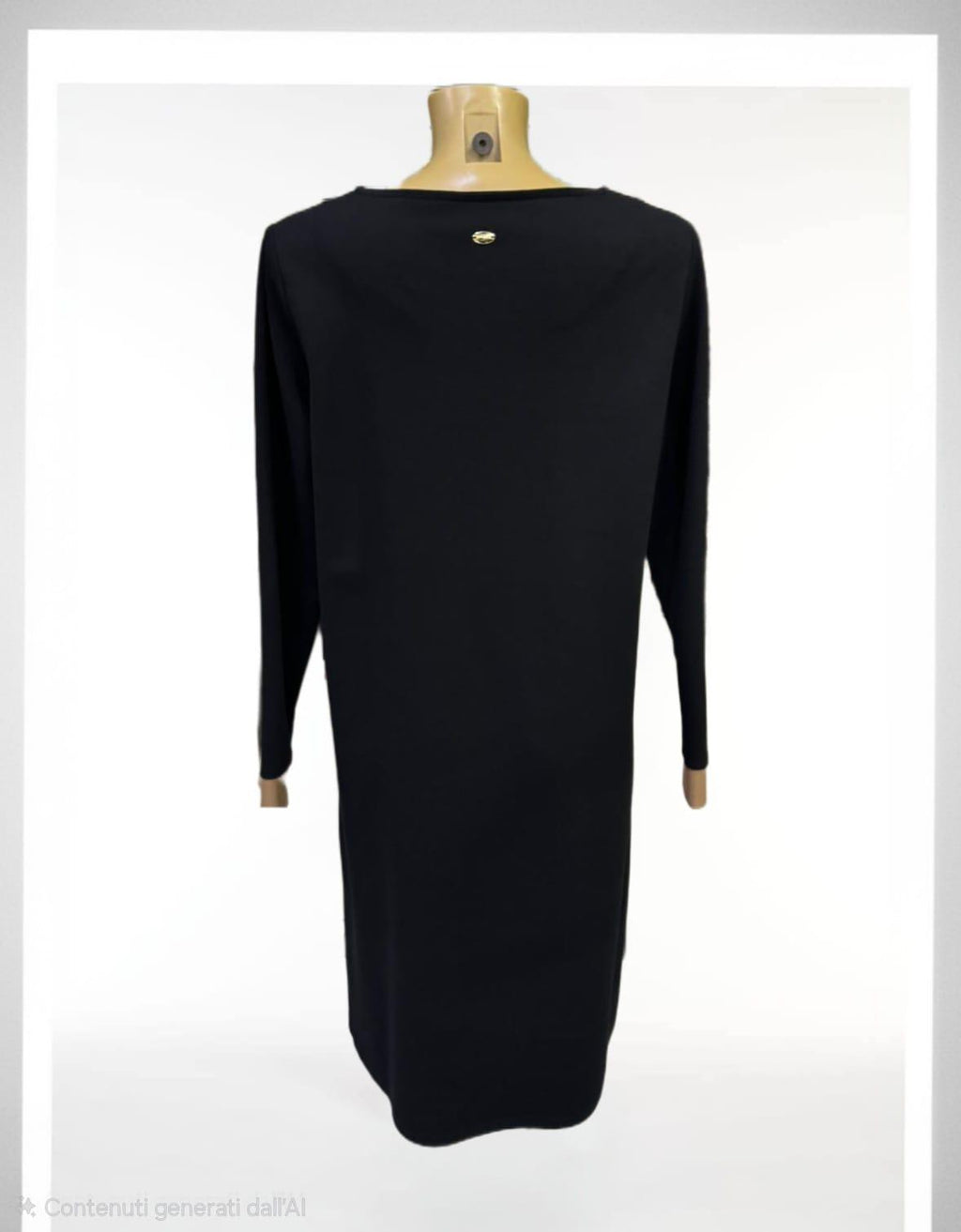 Abito midi nero con laterali marroni