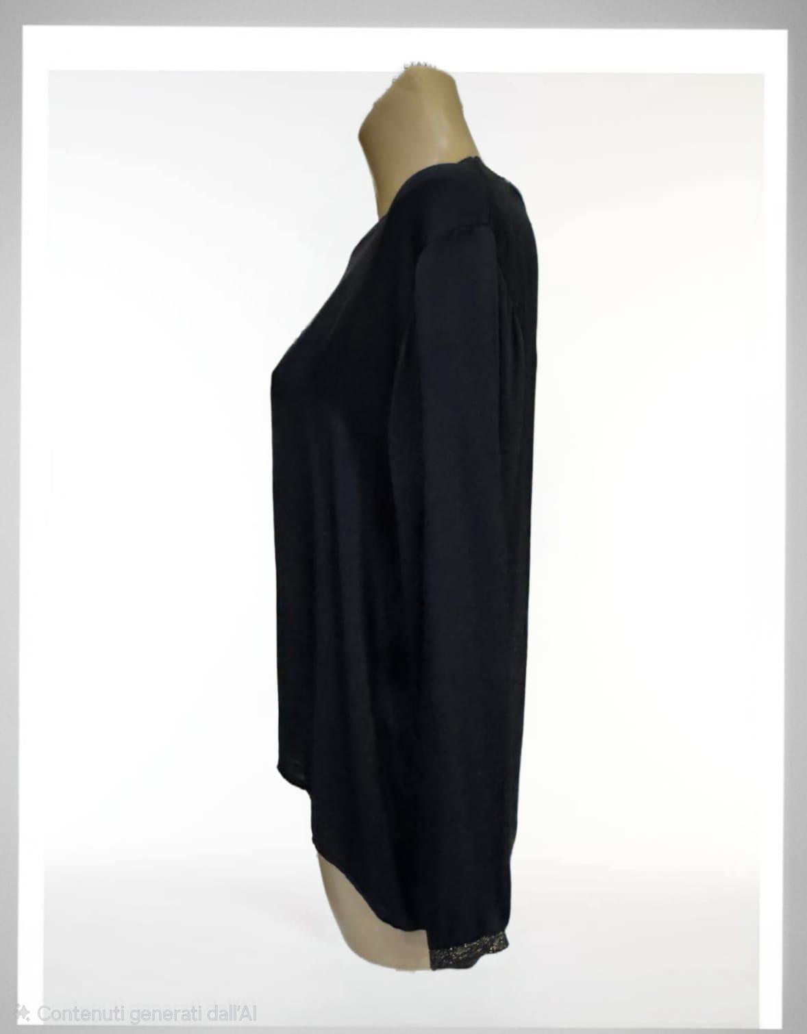 Camicia nera con bordino dorato