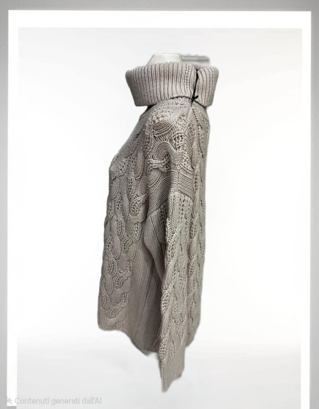 Maglia collo alto con treccia