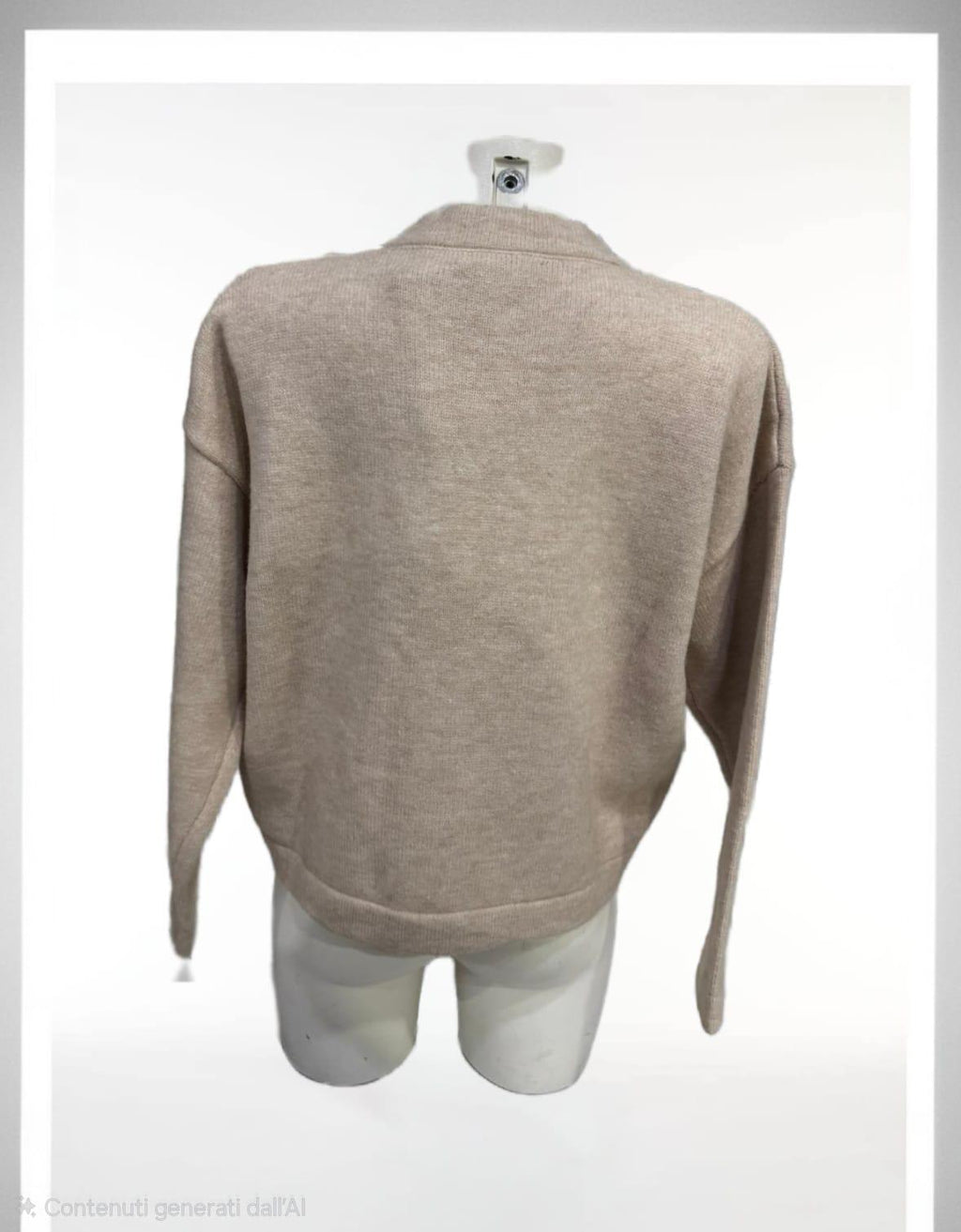 Maglia beige con ricami marrone