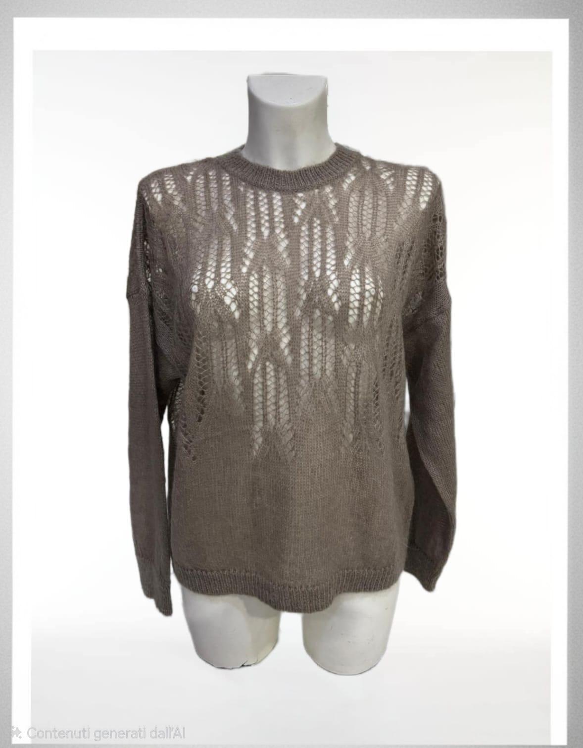 Maglia beige traforata