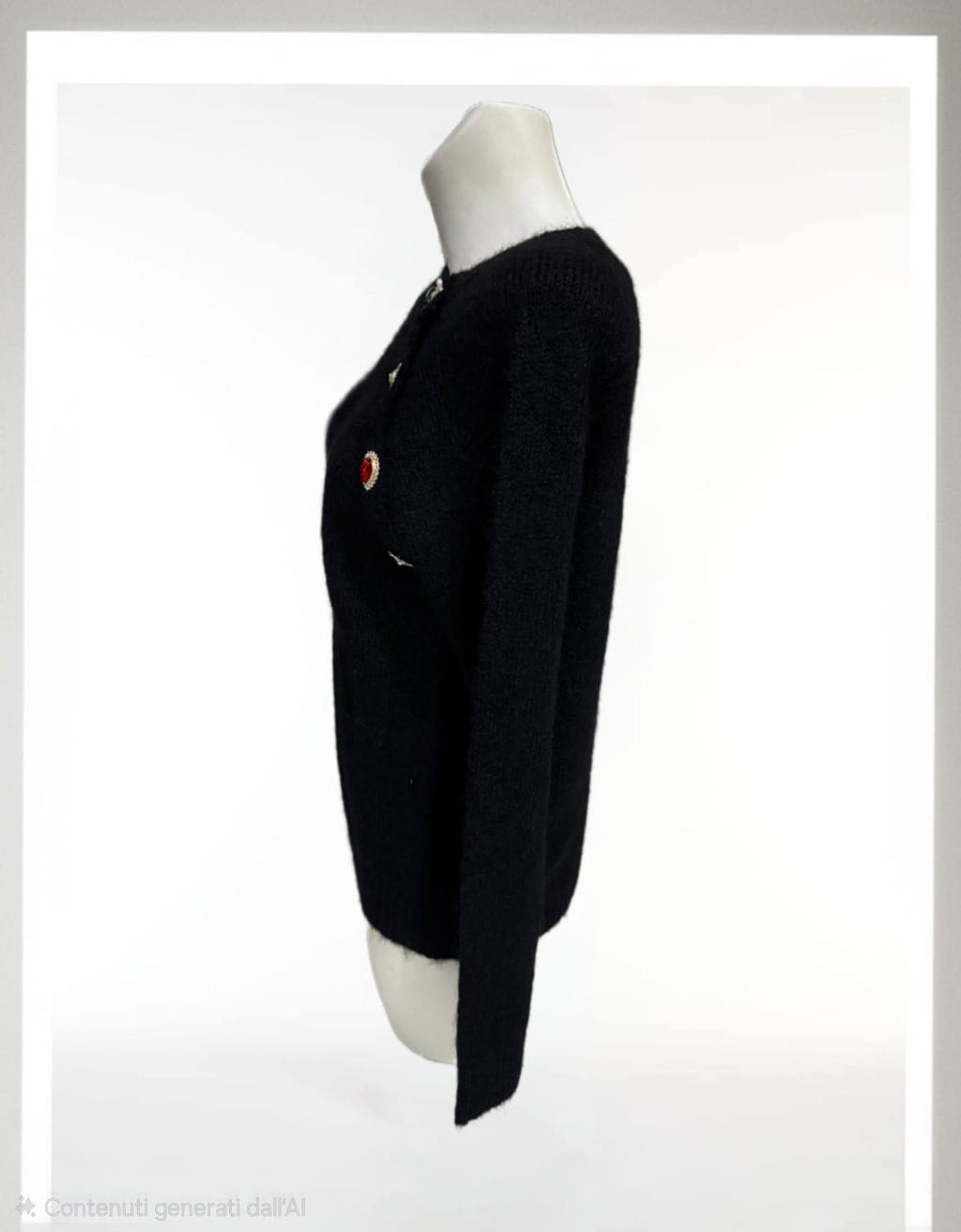 Maglia nera con bottoni